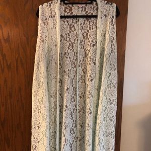 LuLaRoe Joy Vest - Mint Lace